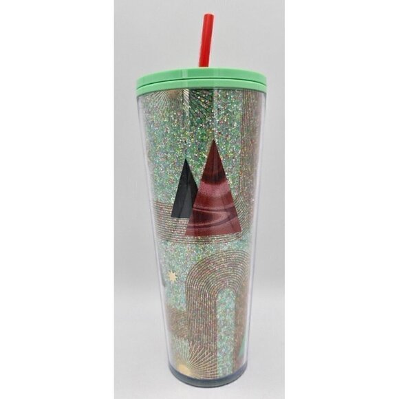 Starbucks Holiday Tumbler 2020 Glitter Christmas Tree Cup Mint Cold Green - Picture 1 of 5